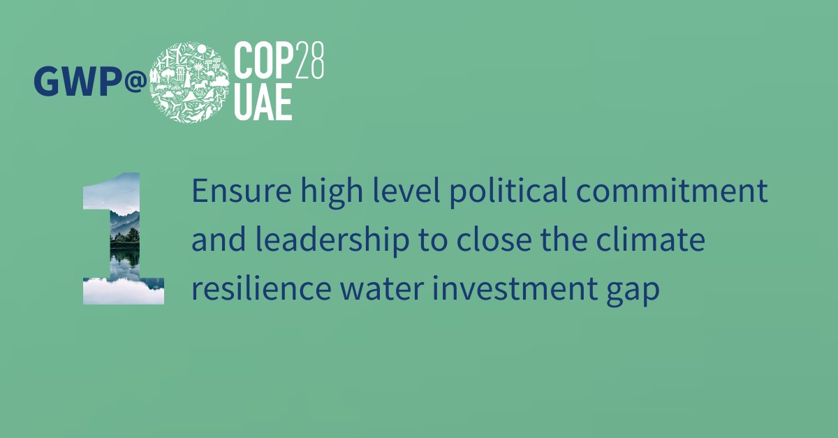 📣 #COP28 kick-off

It's time to put water at the centre of development because without considering the central role of #water and #freshwater ecosystems in mitigation and adaptation, the #ParisAgreement will likely be out of reach.

💧🌎 GWP urges parties to …