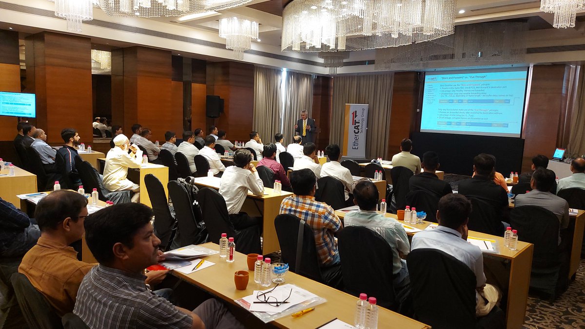 EtherCAT Technology Group presents:
#EtherCAT Seminar Series #India 2023

Our first seminar took place in #Ahmedabad: 55 participants learned yesterday about EtherCAT and #IndustrialEthernet, along with current trends such as #gigabit performance for EtherCAT and #cybersecurity.