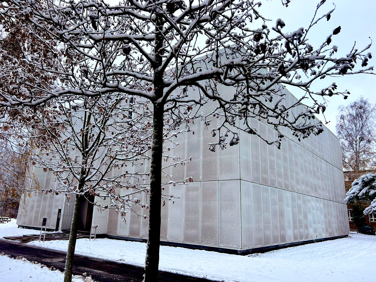 Faezehrahimimd1's tweet photo. Starting a lovely working day in the  @BUFF_MRI white building hidden under snow ❄️ with some little signs of autumn 🍂 https://t.co/Sc8gHejaw2