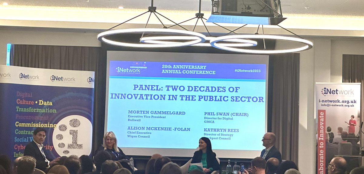 On this morning panel at the 20th Anniversary Annual Conference we have invited <a href="/MortenGammelga1/">Morten Gammelgard</a> <a href="/Kathryn_JRees/">Kathryn Rees</a> <a href="/AlisonMc_F/">Alison Mckenzie-Folan</a> <a href="/phil_swan/">Phil Swan</a> to delve into two decades of innovation and analyse the transformative journey and progress made within the public sector. #iNetwork2023