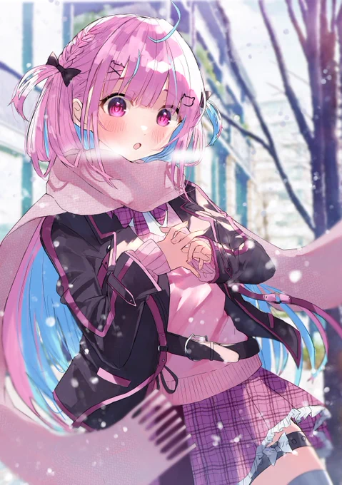 「お…はよ…偶然…だね…」 #あくあーと