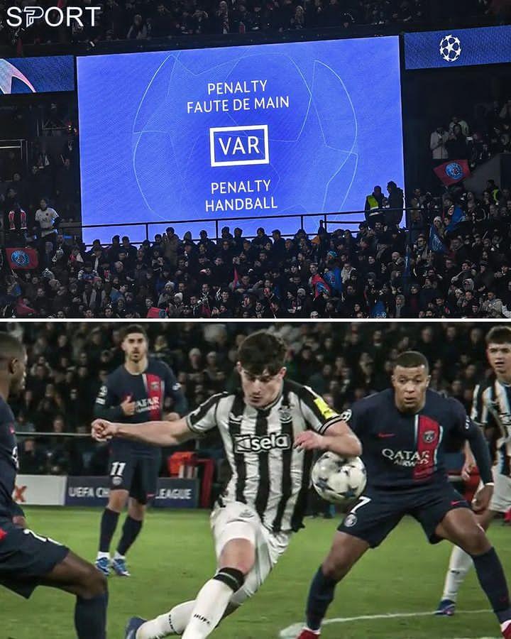 🚨 UEFA have clarified that “no handball offence should be called on a player if the ball is previously deflected from his own body” They've admitted the referee made a massive error, following the penalty awarded to PSG in the 98th minute against Newcastle. 😱