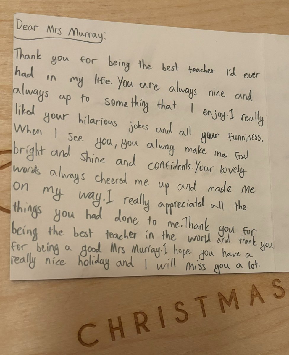 ‘Thank you for being a good Mrs Murray.’ As I unpack my Christmas treasures from previous students - this handwritten from the heart card from one of my EAL/D Stage 3 students always makes me smile. #lovewhereyouteach #EALD