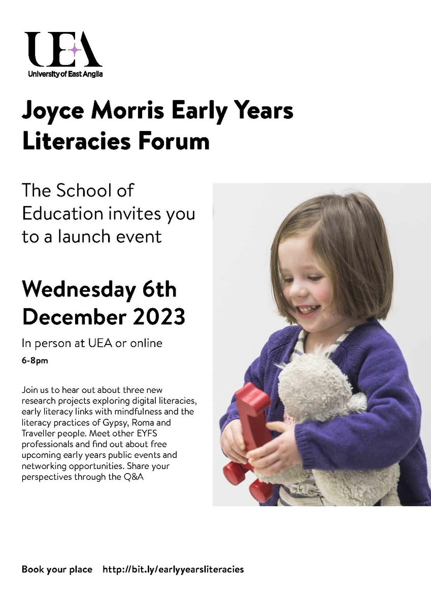 UeaEDU's tweet photo. Come and find out about a new research project on #earlyyears #digitalliteracies with @HarryTDyer
@DrSiHammond and @Brownsword74 at the #JMEYLF launch. Book now https://t.co/HsGTmXBG1e… #earlychildhood #learningthroughplay #EYFS https://t.co/91dNkkolWp
