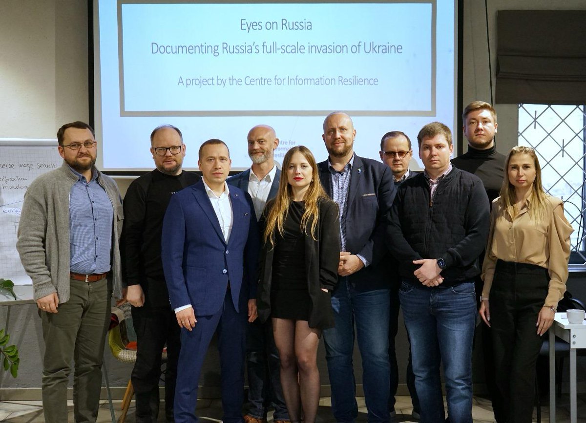 Cen4infoRes's tweet photo. Earlier this month, we travelled to Dnipro, Ukraine, where our #EyesonRussia team conducted a series of training sessions in cooperation with the European Union Advisory Mission (@EUAM_Ukraine).

In partnership with EUAM, CIR worked with prosecutors, investigators and judges from Luhansk, Donetsk and Dnipro regional offices on #OSINT for war crime accountability in #Ukraine.

“We have been working for over a year with Ukraine-state institutions, local and international partners to hold Russia accountable for its crimes in the country, and there is much more work to be done.” - Belén Carrasco Rodríguez (@93Bcr), project director at Eyes on Russia.