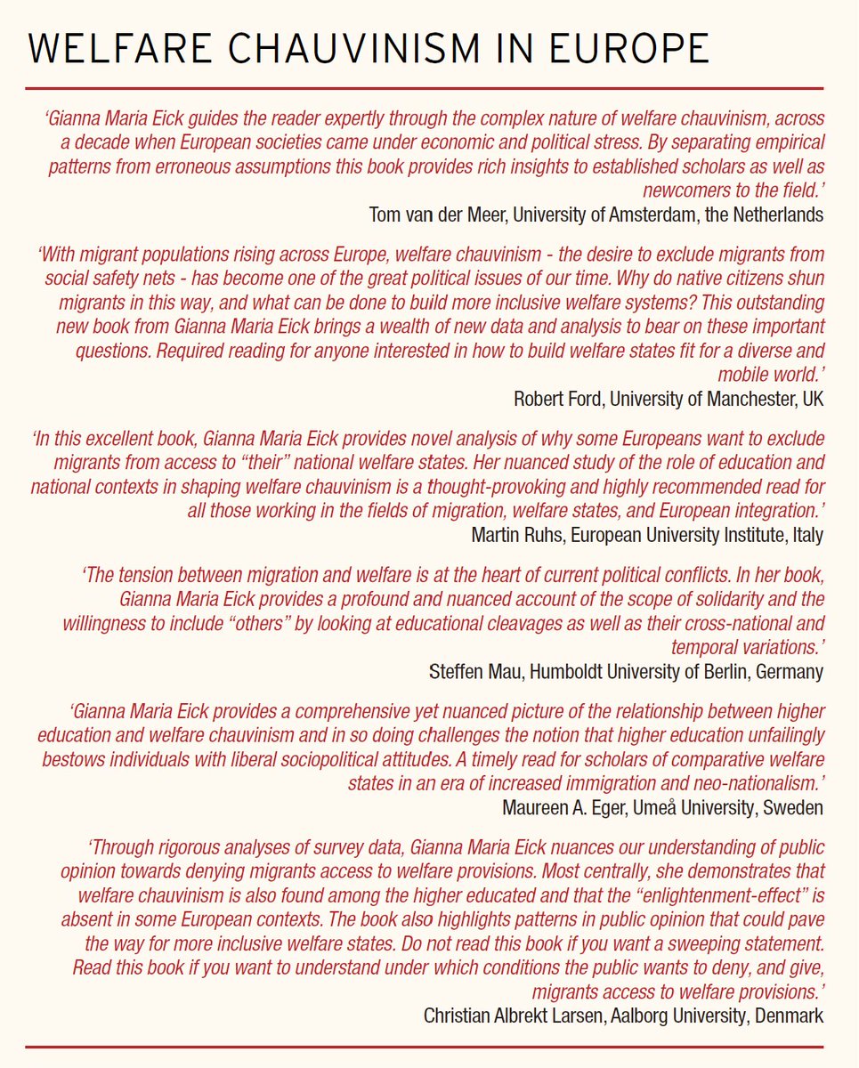 giannaeick's tweet photo. I review the existing literature and offer a novel analysis of public opinion across countries, time and policies. Hereby I show that welfare chauvinism becomes increasingly normalised in certain countries, in particular cash-benefit chauvinism. https://t.co/27Kd5sGhjm
