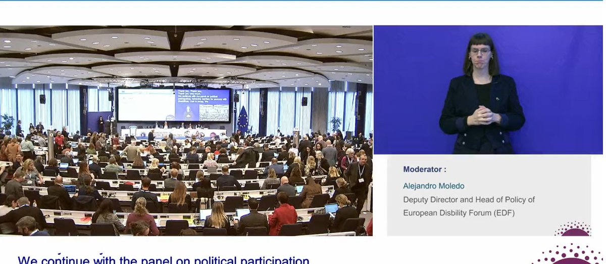 @helenadalli @EU_Commission @EU_Social @MyEDF @eu2023es @Susanna_Eliza 📢 We're back from the break to continue the first panel discussion of the #EDPD2023, focused on the right to political participation for persons with disabilities.