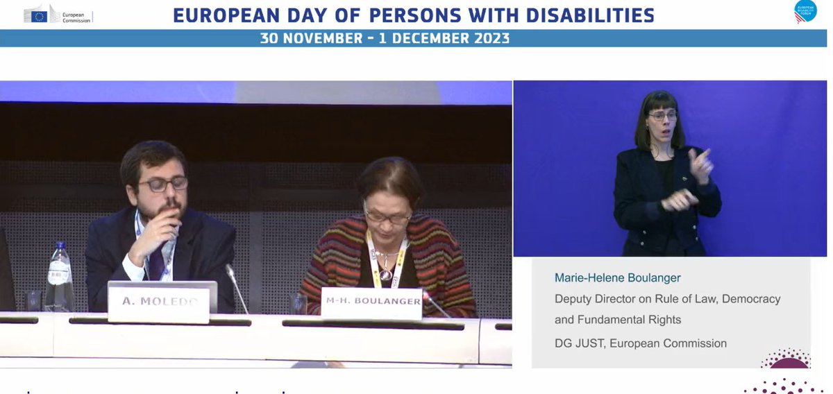 @helenadalli @EU_Commission @EU_Social @MyEDF @eu2023es @Susanna_Eliza 🗣️ Marie-Hélène Boulanger (@EU_Justice): 'Healthy democracies must include persons with disabilities in electoral processes by following the principles of #inclusion and #accessibility.' #EDPD2023