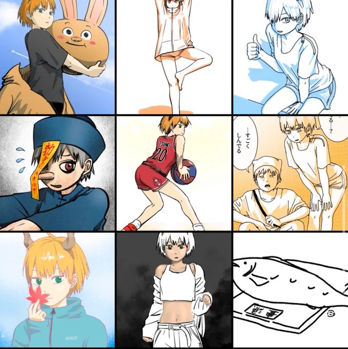#今月描いた絵を晒そう 

今月はおよそ35枚(描き直し除く、3分お絵描き含む)でした☺️ 