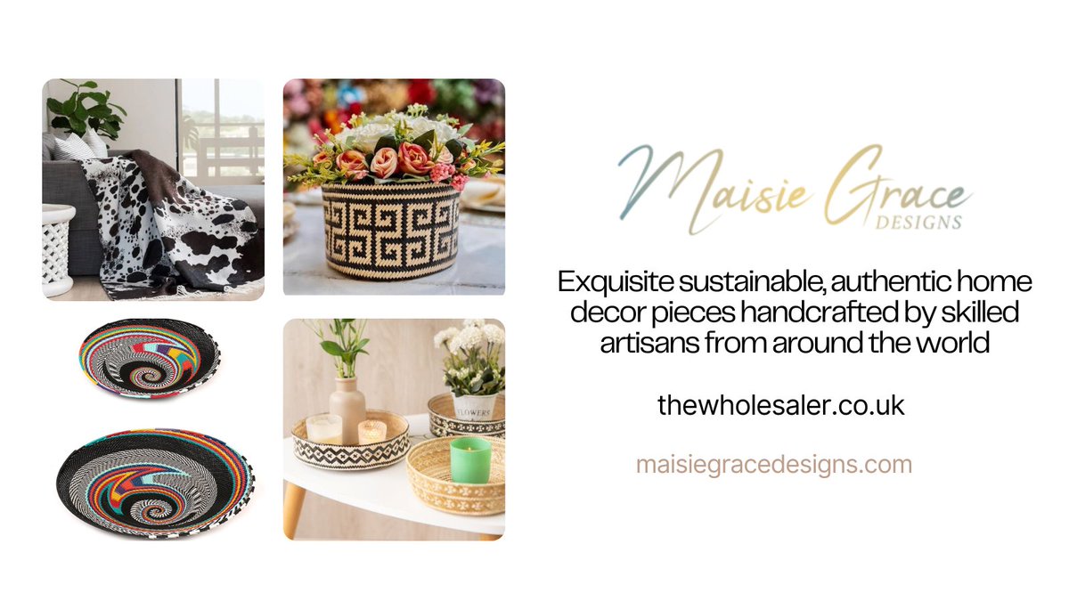 Find out more about Maisie Grace Designs' authentic home decor pieces on our directory🧺

thewholesaler.co.uk/suppliers/home…

#wholesale #wholesalehomedecor #homedesign #HandcraftedHomeDecor