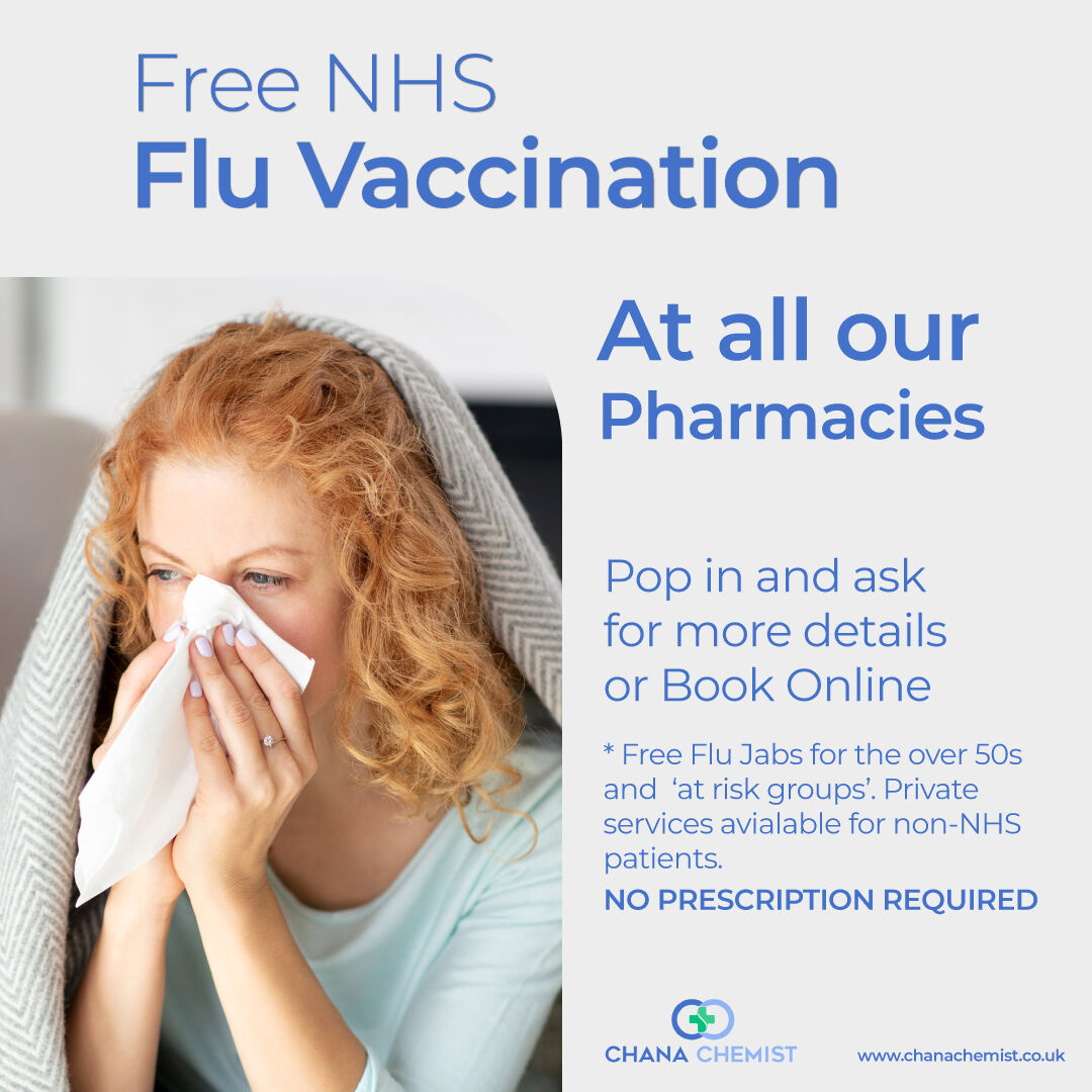 Have you had your flu vaccination yet? We offer the free NHS flu jab as well as private flu vaccination service. Contact us or visit us in-store. Walk-in service is available now. 

#flu #jab #vaccination #FluJab #NHSFluJabs #Freeflujabs #StayWellThisWinter #Influenza #pharmacy