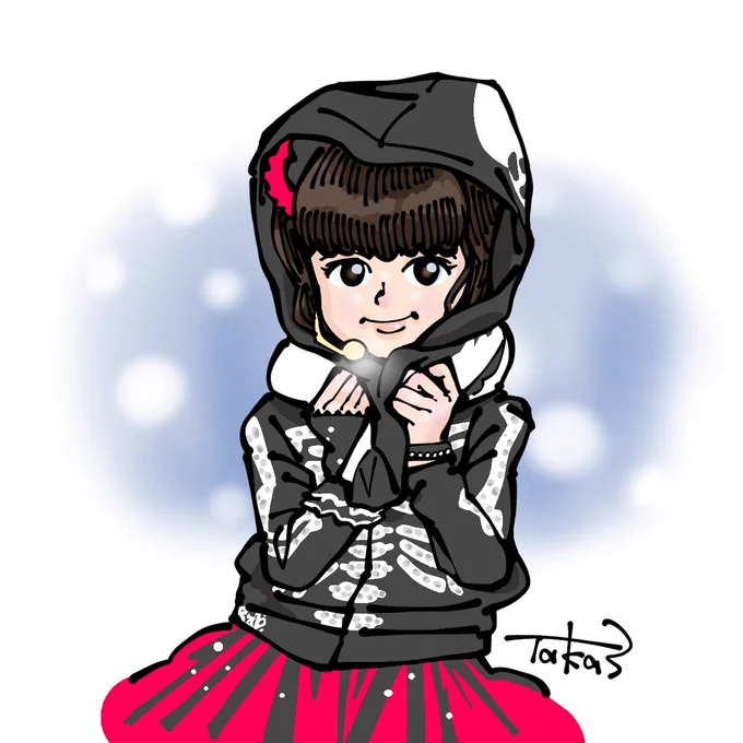 コッチはメチャ寒いヨゆいちゃん#イラスト #illustration#YUIMETAL 