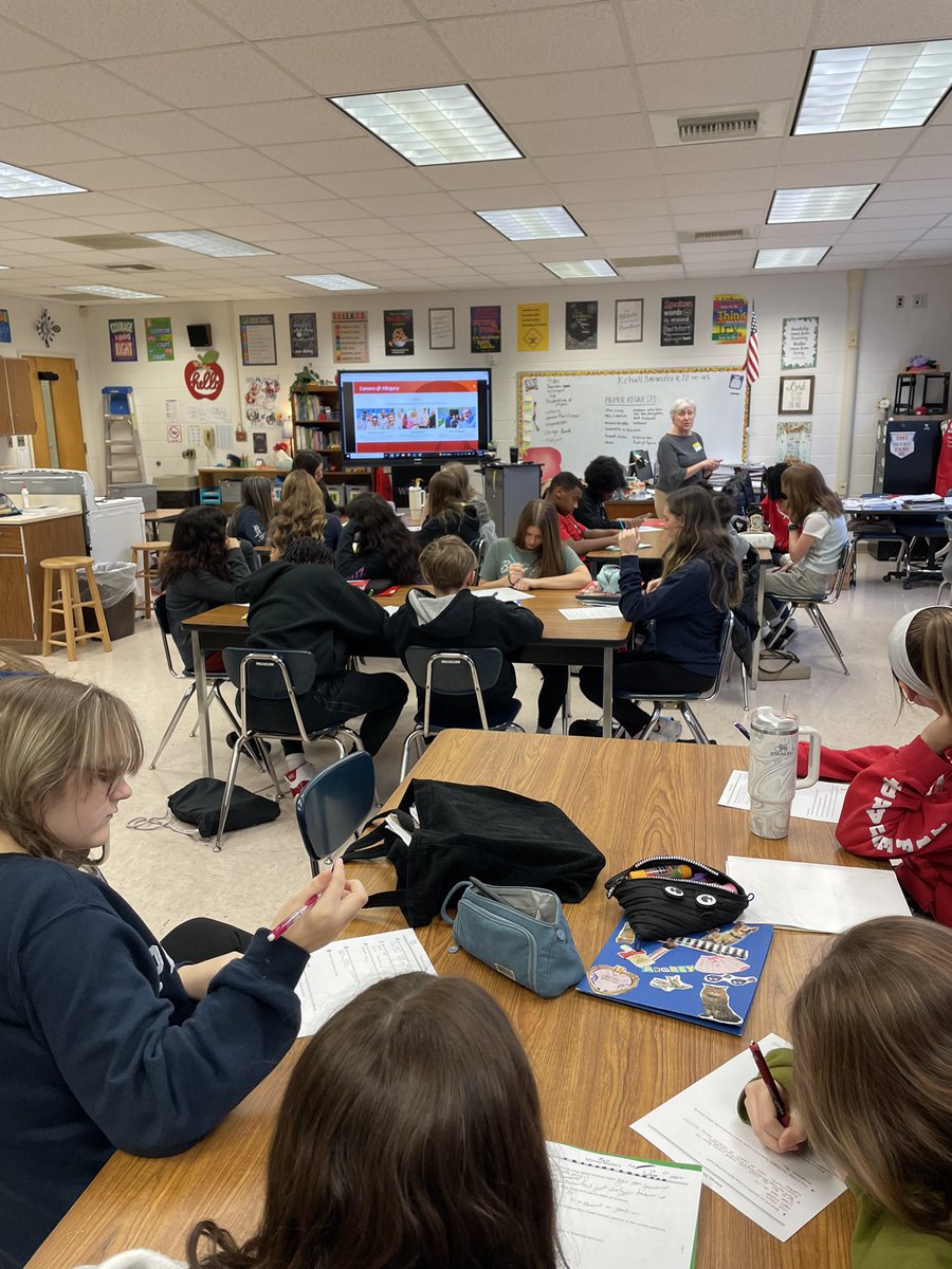 Lori Timm (a former MMS parent) from @Allegacy spoke to our FACS class about financial awareness.