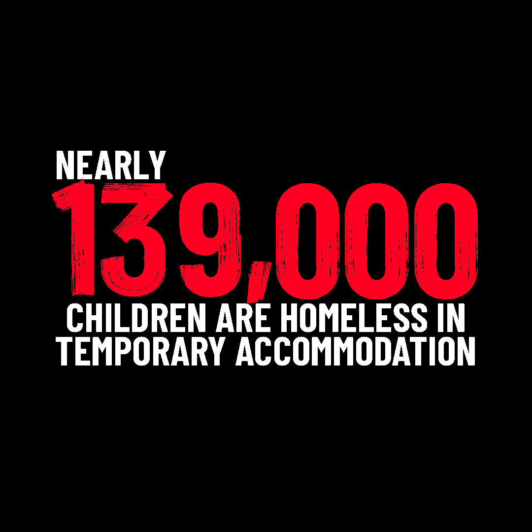 🚨BREAKING NEWS: Official government stats show nearly 139,000 children are homeless in temporary accommodation. 📈 This is a record high figure and up 14% on last year.