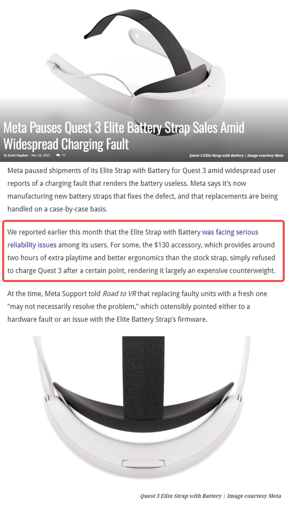 Aubika Fast Charging Head Strap for Meta Quest 3  