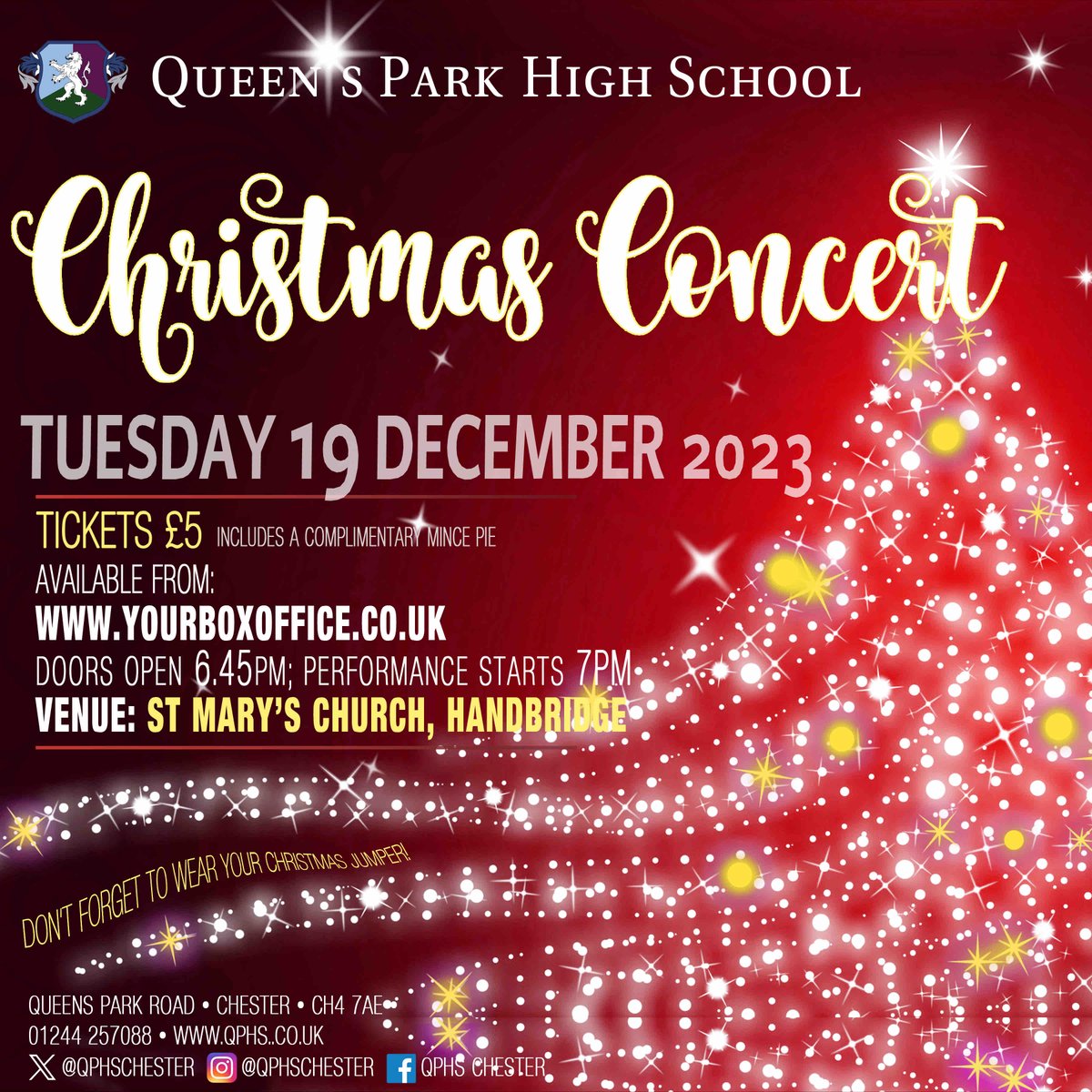 Are you starting to feel festive? No? We can ignite a sparkle in your step & jingle merry bells when you dig out that Christmas Jumper &  join us at St Mary’s without the Walls for our #ChristmasConcert on Tuesday 19th December at 7pm #Booknow ticketsource.co.uk/Queens-Park-Hi…