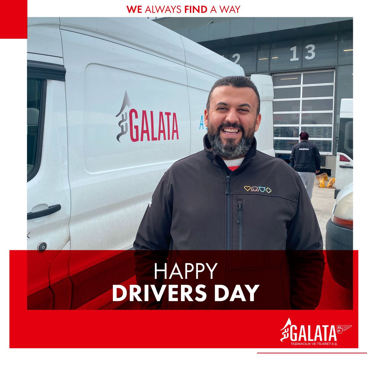 AlpiGalata's tweet photo. Galatalı Kemal Ekren gibi tüm şoförlerimiz her zaman bir yol bulur! 
Yolları hep açık ve güvenli olsun, şoförler günü kutlu olsun! 
#GalataTaşımacılık #Galpi #Lojistik #ŞoförlerGünü #bizherzamanbiryolbuluruz https://t.co/xigWja5SJ0