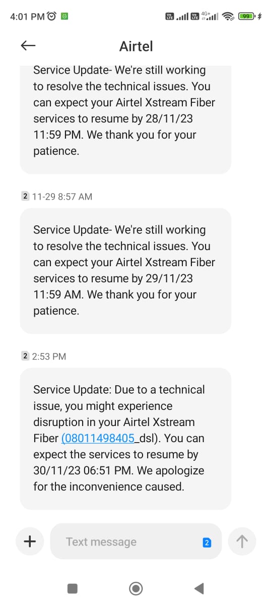 annie_sofia_'s tweet photo. Too much Issue with Airtel Xstream Fiber in Bangalore. Now every day since last 4 days continuous technical issue , Is Airtel not able to provide right services with more Hybrid work environment working professionals suffering alot.@airtelindia @Airtel_Presence https://t.co/LwAImCx4Qk