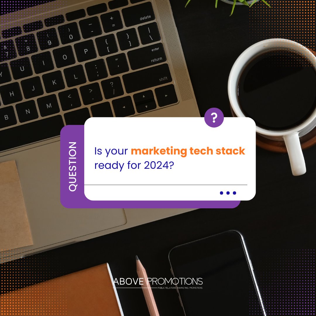 abovepromotions's tweet image. Is your marketing tech stack ready for 2024?

It&apos;s time to assess and prepare for the coming year&apos;s marketing challenges and opportunities. 

#MarketingTechStack
#2024Ready