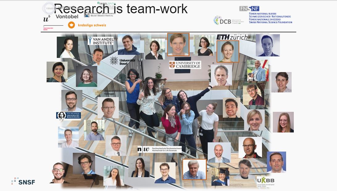 "I am standing here, receiving this prize but I am only one of a large team of brilliant scientists. Research is teamwork and I'd like to thank all these people and many more that didn’t fit on this slide for their hard and dedicated work."  
Maria Balmer, MHV-Preisträgerin 2023