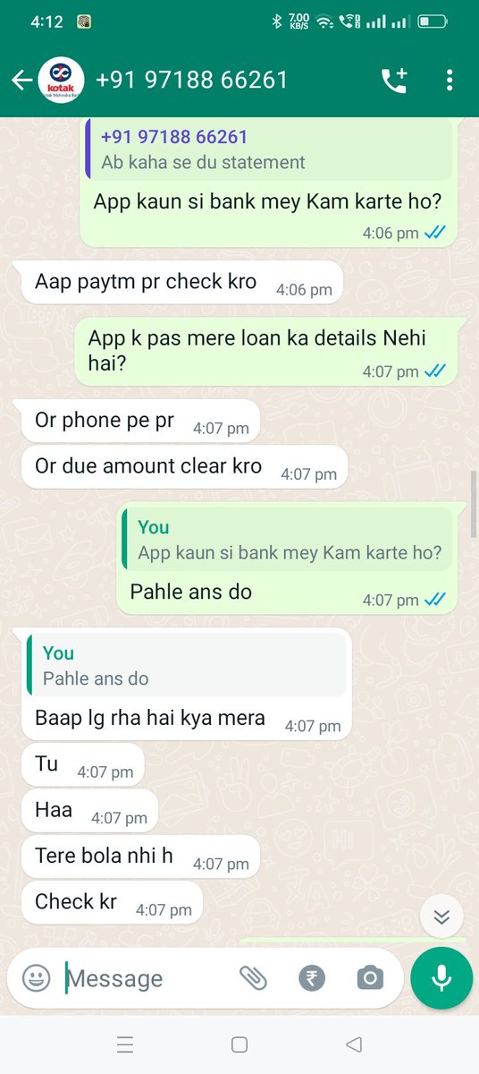 dc881816's tweet photo. @RBI @KotakBankLtd  I paid emi..but still their agents harase me.and force me to pay..and use slang language please take action please https://t.co/MKgY89insI
