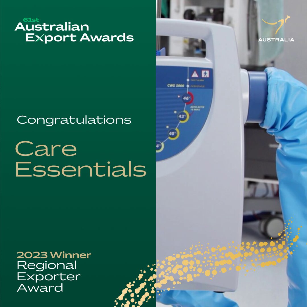 Care Essentials is just what the doctor ordered! 👩‍⚕️ This innovative medical device manufacturer is the winner of the Regional Exporter Award at the 61st Australian #ExportAwards! Find out more 👉 exportawards.gov.au/?utm_source=tw… @DAFFgov