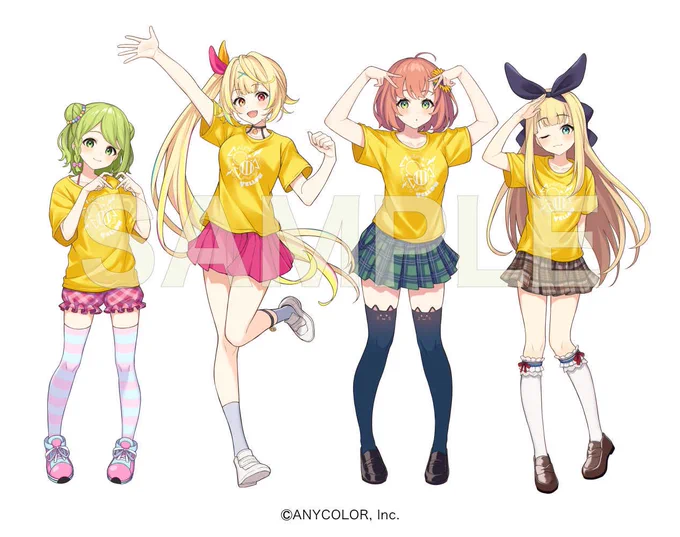 「にじさんじフェス2023」クラスTシャツビジュアルの星川サラさん、本間ひまわりさん、物述有栖さん、森中花咲さんを担当させていただきました!よろしくお願いします〜 #にじフェス2023 