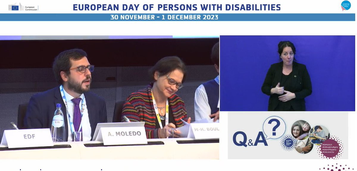 @helenadalli @EU_Commission @EU_Social @MyEDF @eu2023es @Susanna_Eliza @EU_Justice ❓After a rich round of contributions from the first panel of the #EDPD2023, we're now moving into a Q&A session about the right to join political and public life for persons with #disabilities. Photo credit: @EU_Commission