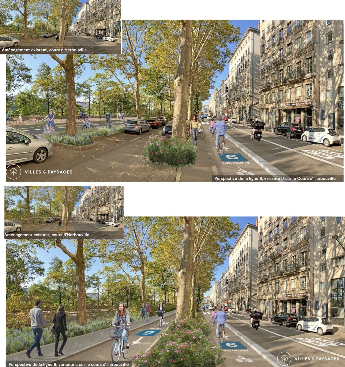 brunobernard_fr's tweet photo. 📣 Un projet de réaménagement de notre piste cyclable #VL6 à Lyon est actuellement en cours de discussion, et plusieurs alternatives sont envisagées.

Sur le cours d'Herbouville (4ᵉ arrondissement de Lyon), se posent des problèmes importants tels que le bruit, la pollution, la sécurité routière et la vitesse excessive et une augmentation des flux cyclistes.

Les propositions en examen sont les suivantes

🔘 1ʳᵉ option pour Herbouville : la création de voies à sens unique de chaque côté de la voie centrale.

🔘 2ᵉ option : l'aménagement de voies unilatérales sur la chaussée, en partie sur la voie verte, tout en prévoyant également un espace pour les piétons et la végétalisation.

Vous avez la possibilité de participer à cette consultation sur le site #jeparticipe de la Métropole de Lyon ! Votre voix compte !