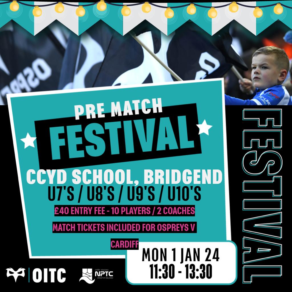 John_Pearce3's tweet photo. 🏉 Kick off the New Year with a bang at @CommunityOsprey Rugby Festival on Jan 1st! 🎉
Includes tickets for @ospreys v @Cardiff_Rugby at the Dunraven Brewery Field, Bridgend! 🎟️🔥
For more info contact:
Johnathan.Pearce@ospreysrugby.com
#OITC #MoreThanRugby https://t.co/YtOKzQPHXX