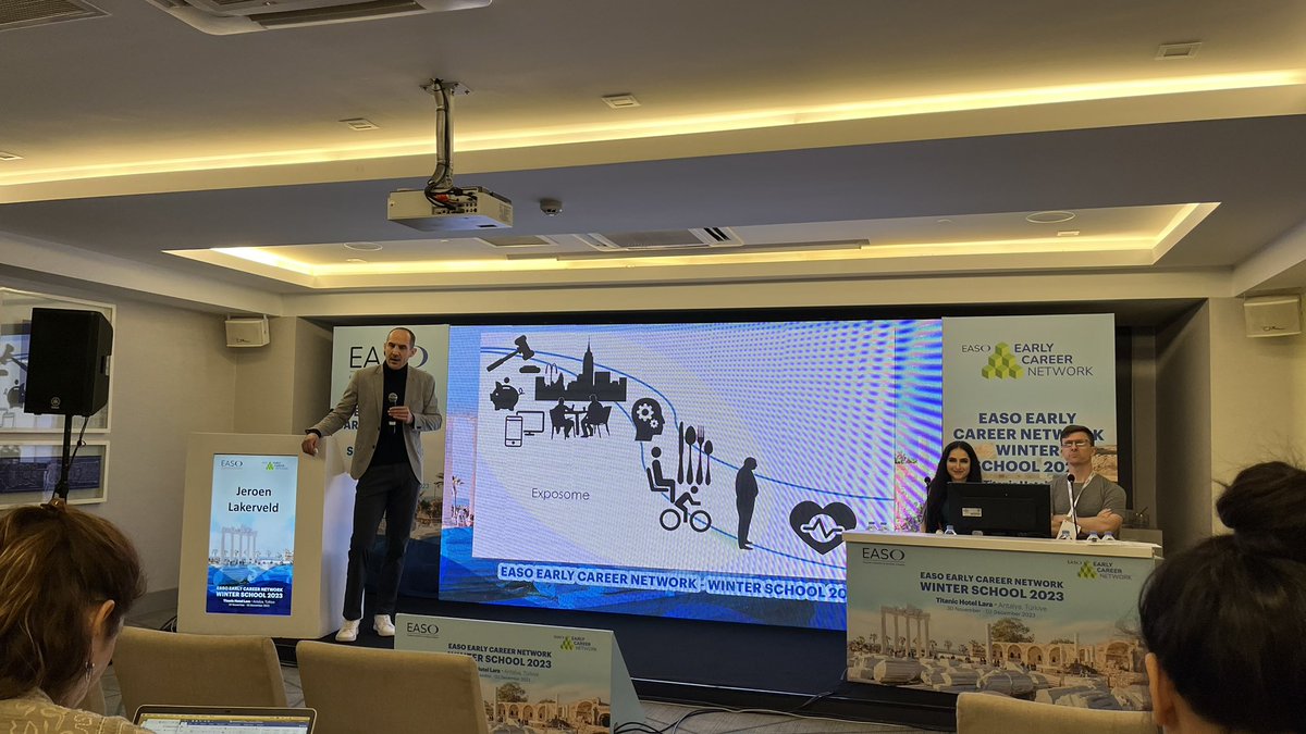 MThaoLam's tweet photo. @upstream_team researcher @jlakerveld presenting Upstream determinants of obesity at the @EASOobesity &amp; @EASOobesityECN's winterschool in Antalya, Turkey. Glad to be in this sunny area for two days and learn all I can about obesity with researchers from all over Europe! @EASO_ED https://t.co/2z8DgNRU0X