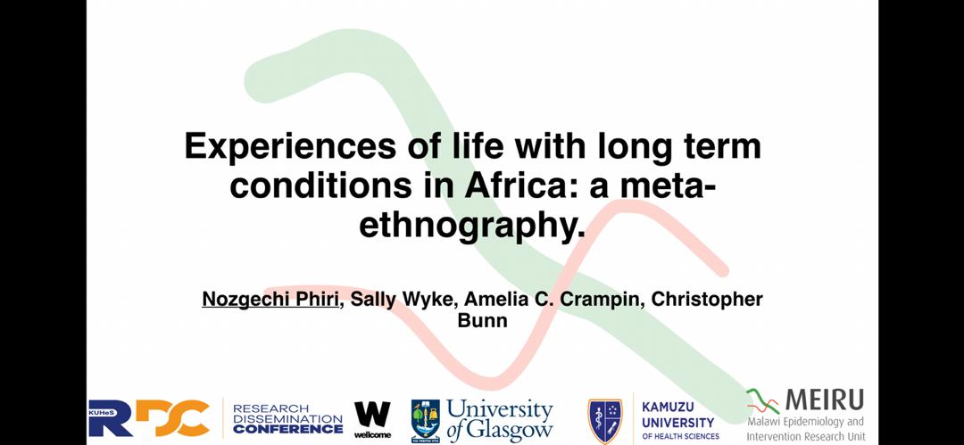 @nozgap  Nozga Phiri will be giving an oral presentation today from 14:40 to 14:50 as part of parallel session one under social science in health. She is presenting findings from her #metaethnography of experiences of life with #longtermconditions in Africa.