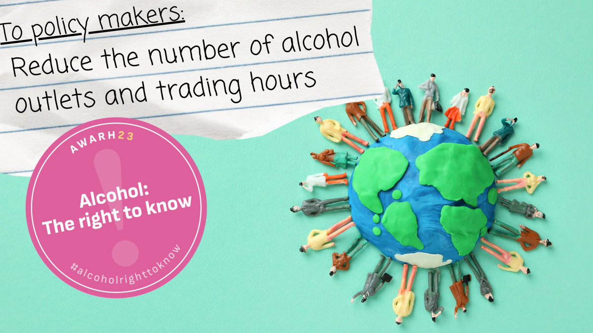 🏡 To boost well-being, limit alcohol outlets & trading hours. 
👫 It's the key to safer, healthier communities. 
👉 awarh.eu 

#AlcoholRightToKnow