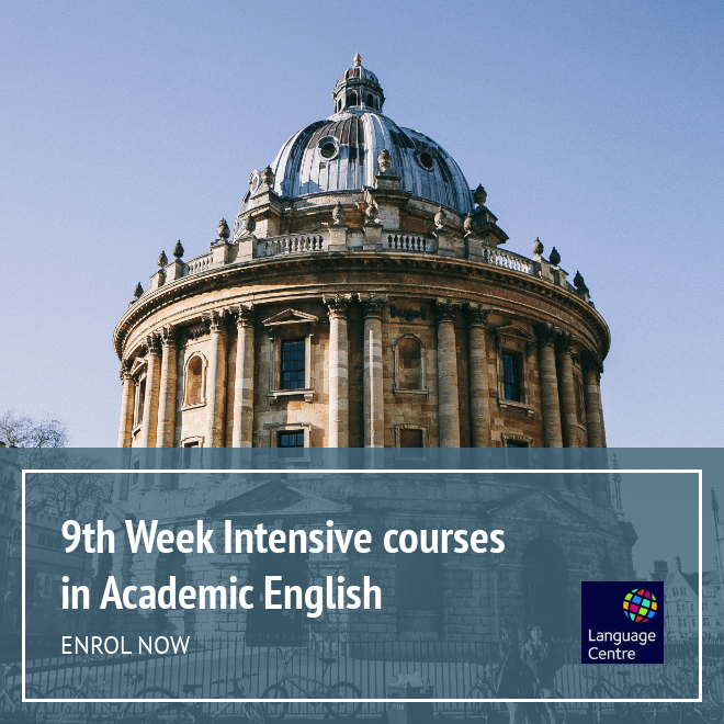 Enrolment for our Week 9 Academic English intensive courses closes at 12 noon today. Book your place before it's too late! lang.ox.ac.uk/academic-engli…
