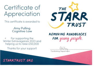 It was a pleasure to sponsor the Starr Trust Winter Extravaganza  Ball this year. 

The ball raised an amazing £50,000 which will go towards removing roadblocks for young people. 

We look forward to continuing supporting the Starr Trust next year 🌟.

#charitypartner #charity