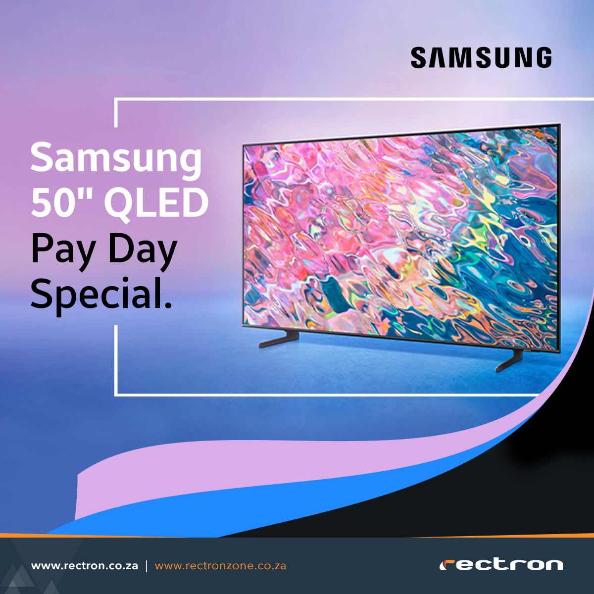 Rectron's tweet photo. The brilliance of entertainment with our Samsung 50" QLED Pay Day Special! Elevate your viewing experience to new heights of vivid colours and stunning clarity.
Don't miss out on this exclusive offer – your living room deserves the best!
#SamsungQLED #PayDay #Rectron https://t.co/goeq0ie4yA