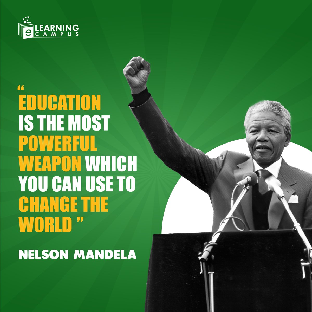 Embrace the power of education.🌍✏️ 

#elearningcampus #NelsonMandela #EducationTransforms #onlinelearning #GCSE #study #studyathome #motivation