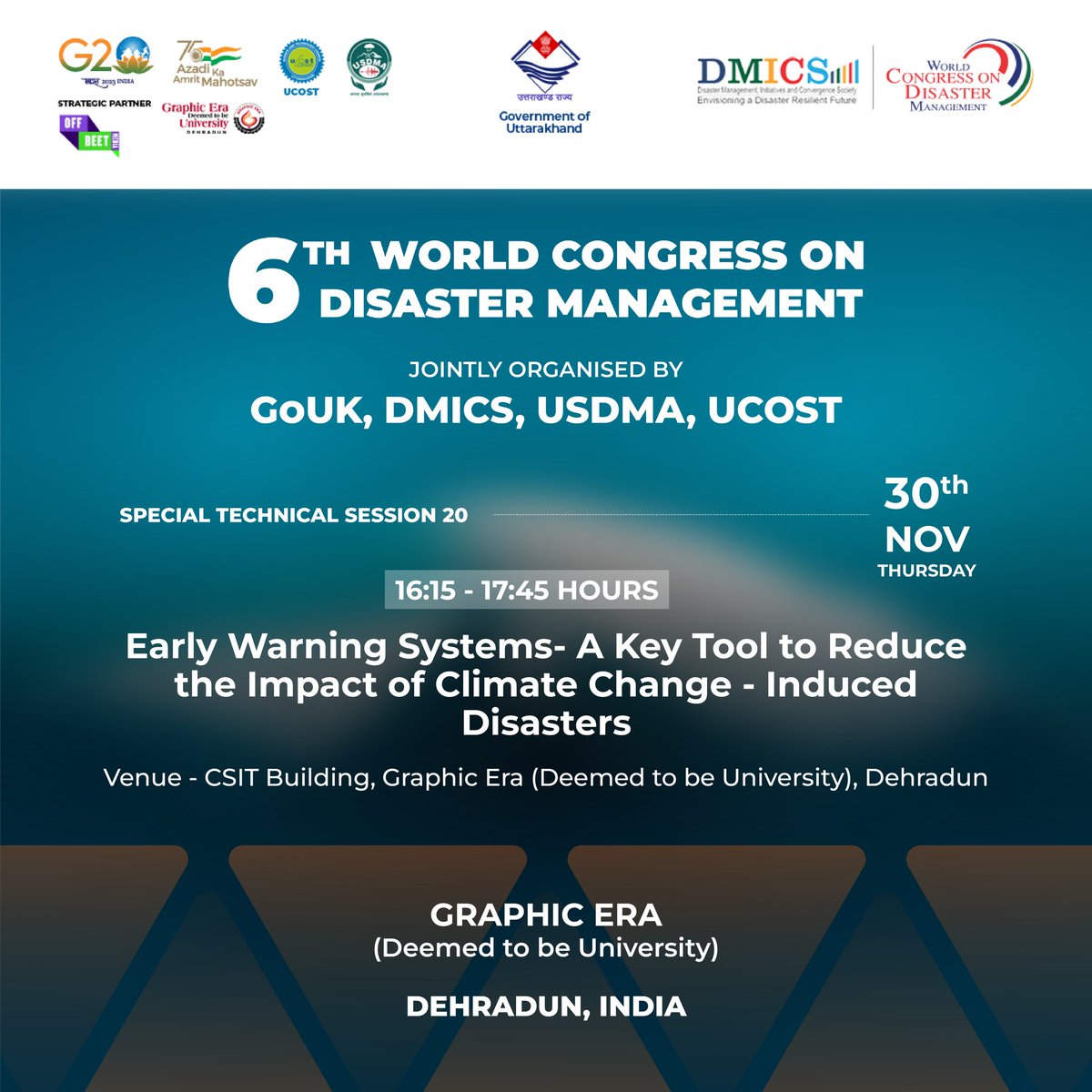 6WCDM2023's tweet image. From preparedness to resilient infrastructure, we're advancing together towards a safer, more sustainable future.

#ReshapingDisasterResponse #BuildingResilientFuture #ClimateAction #DisasterPreparedness #researchforchange #graphiceradeemedtobeuniversity #graphicerahilluniversity