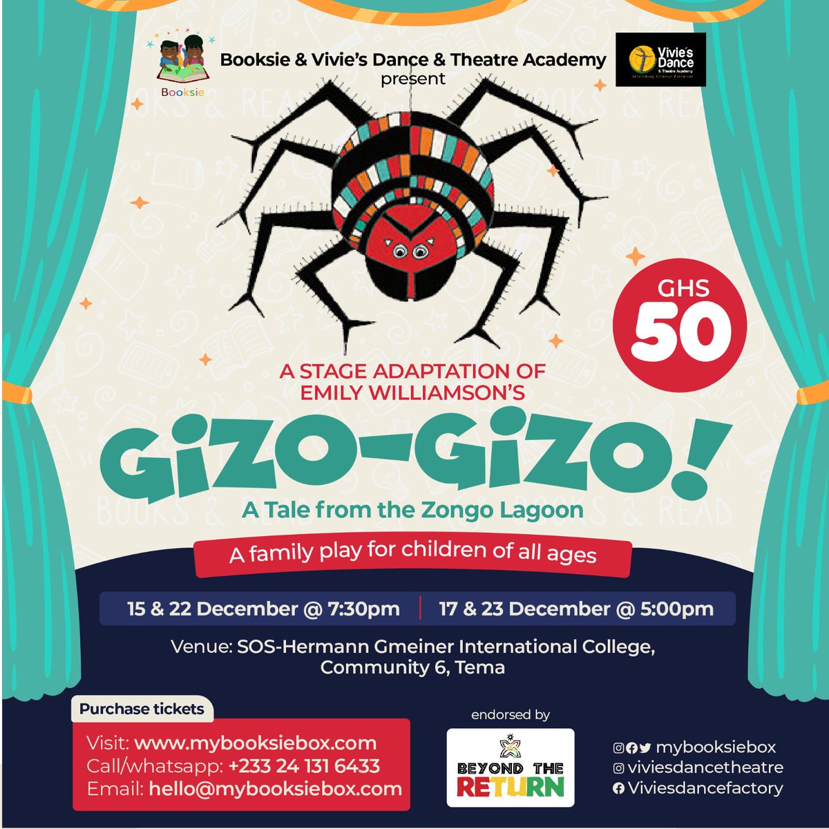 HabermanNerds's tweet photo. Join @mybooksiebox this Christmas for this fun family stage play adaptation . Don't miss this, especially if you are in Tema!

#africanauthors #africanwriters #africanchildrensbooks #africanstories https://t.co/3tdQhzwaz8
