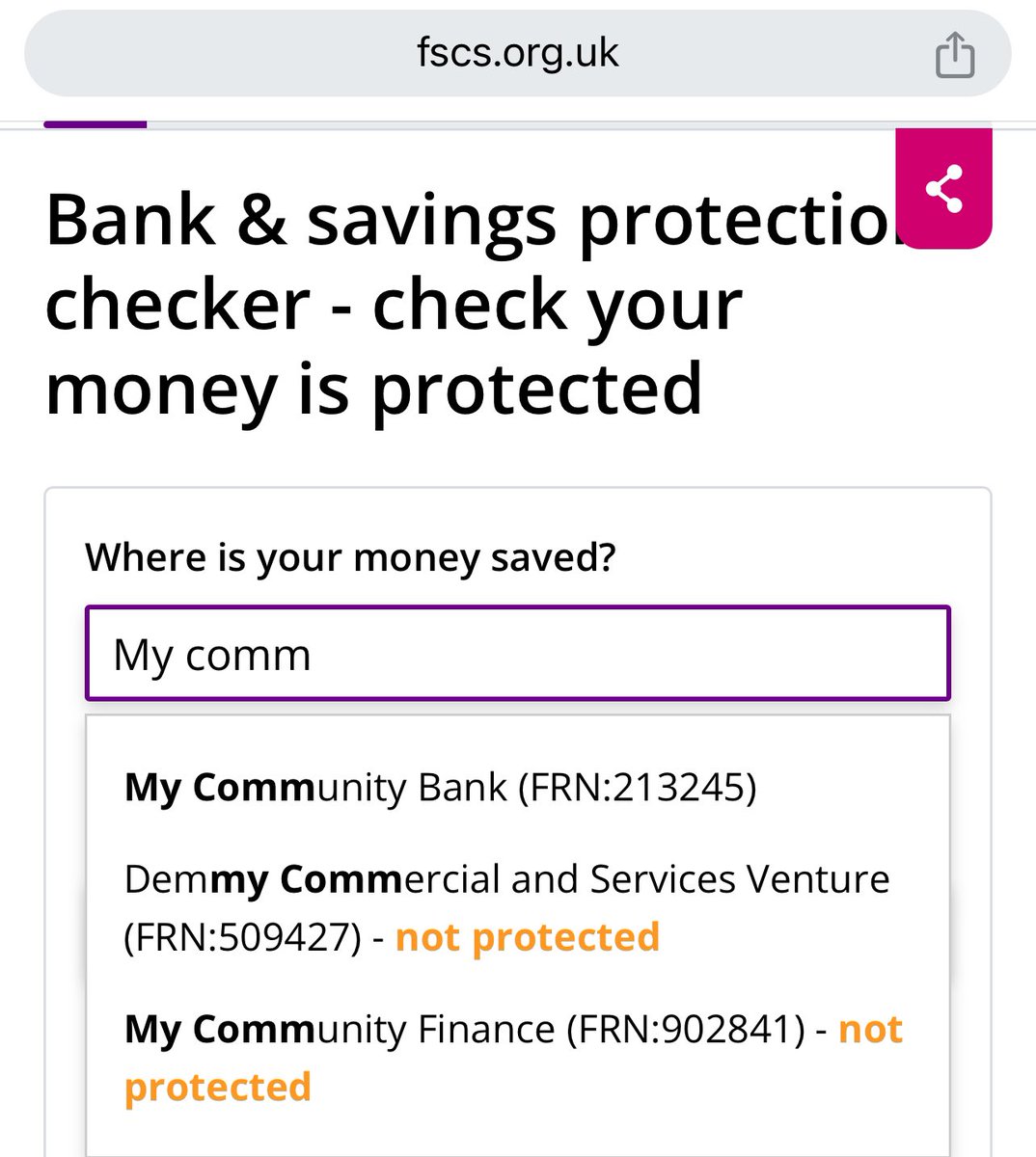 jacantwell's tweet photo. @MartinSLewis I’m looking at putting money into My Community finance for a 1 yr fixed savings (as recommended). The names My Community Bank (covered by FSCS) and My Community Finance (not) seem interchangeable in the messages from them and don’t want to risk losing my savings. https://t.co/0oFJOpff0p