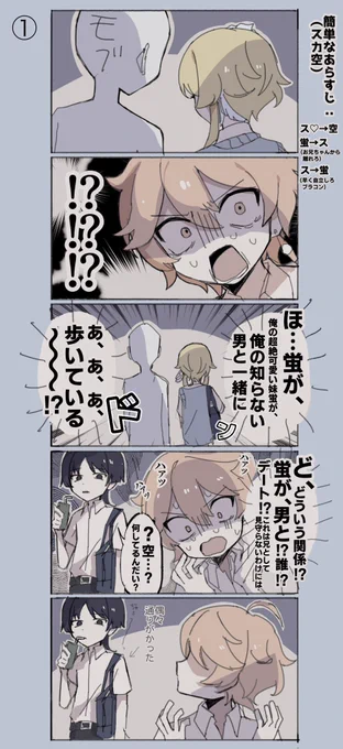 スカ空+蛍ちゃん
蛍ちゃんが男と歩いてるのを目撃した空くんの話(1/2)
#スカ空 