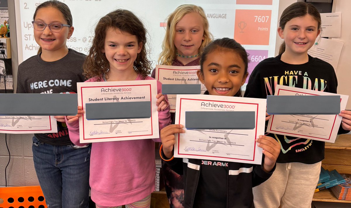 What is better than having one student earning Achieve 3000’s Daily Top Scorer Award? How about five! Wow! <a href="/Jen1Curry/">Jennifer Curry</a> <a href="/kristymc24/">𝒦𝓇𝒾𝓈𝓉𝓎 𝑀𝒸𝐹𝒶𝓇𝓁𝒶𝓃𝑒</a>