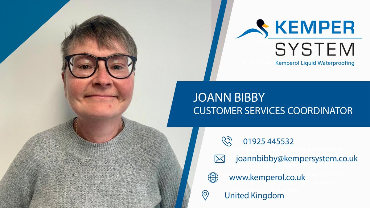 Time to welcome a new member to the Kemper System team - as Joann Bibby joins us as a Customer Services Coordinator.
Welcome to the Kemper team Joann!
#newstarter #welcome #customerservices #waterproofing #roofing #kempersystem