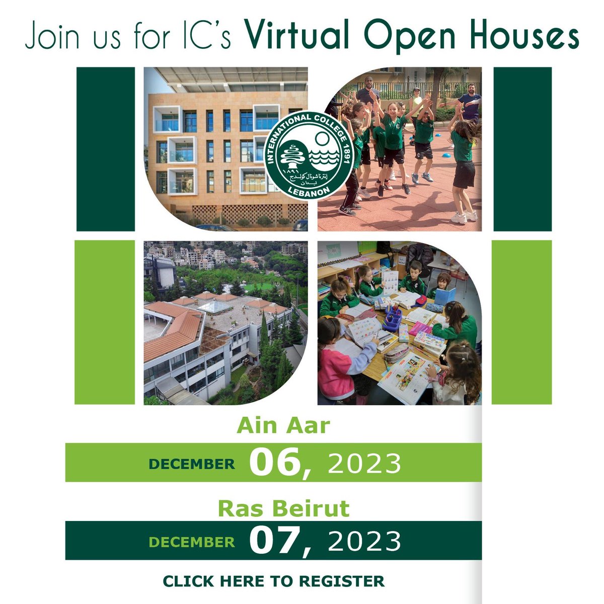 Join us for the Preschool Virtual Open Houses & learn about IC’s guiding statements, learner profile, definition of learning, 4 programs, Approaches to Learning & accreditations & listen to testimonials from parents, students & alumni. Visit the website to register.