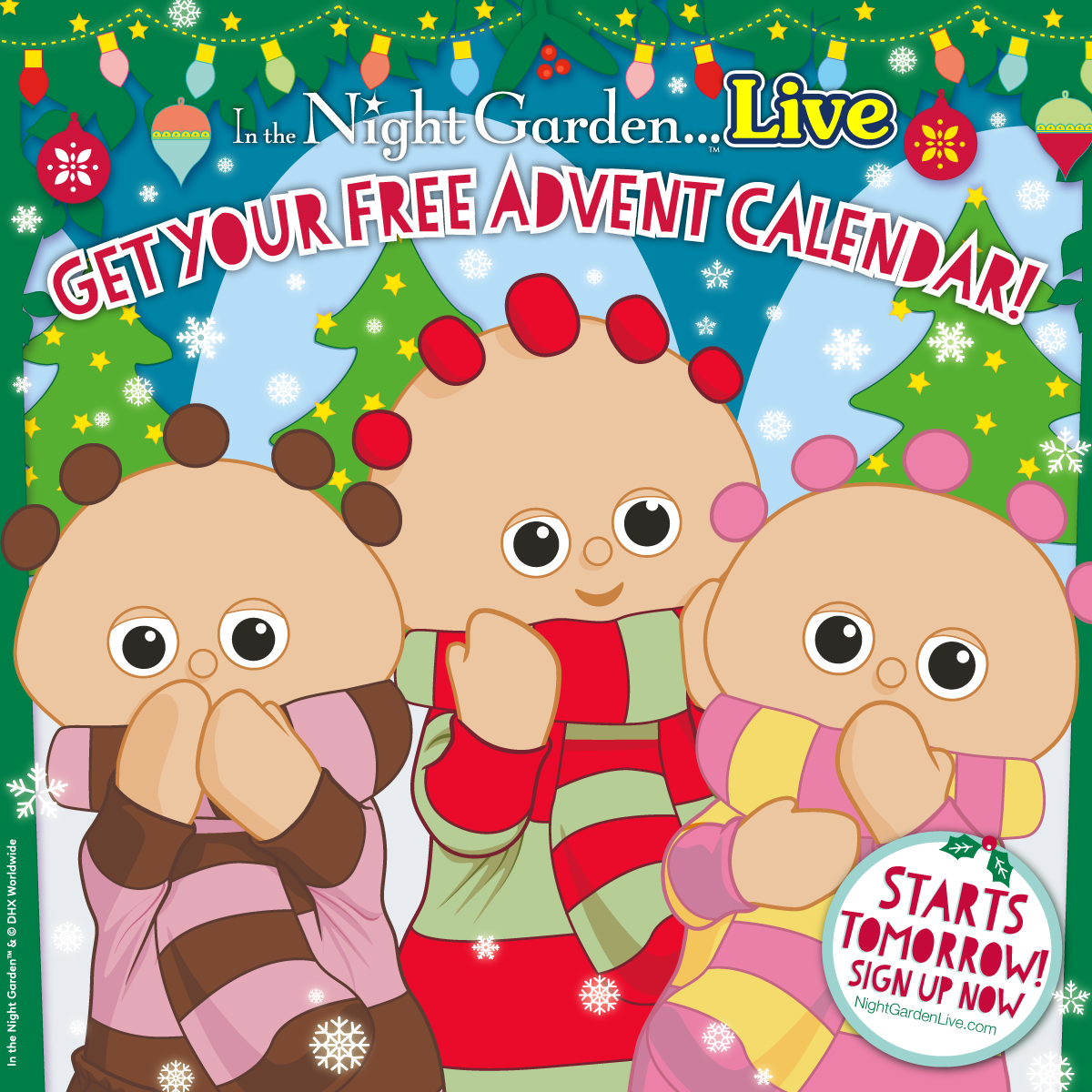 🔔✨ It’s nearly time to open door 1 on our online Advent calendar! Every day from 1 – 24 Dec we are giving away 1 In the Night Garden gift bundle. Plus, there are 10,000 #IntheNightGardenLive picture books to be won. Sign up at ➡️ NightGardenLive.com for your chance to win!