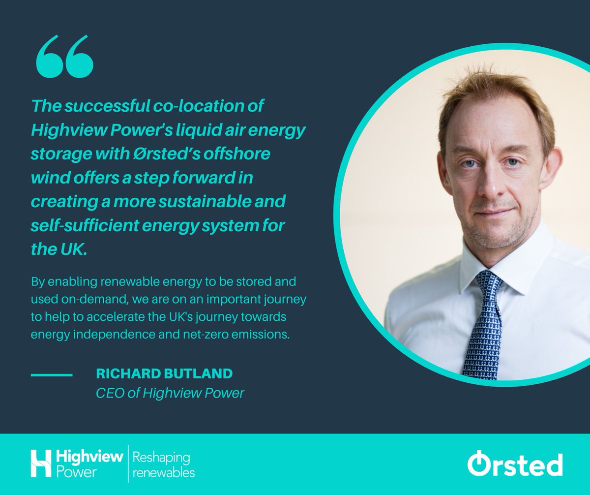 .<a href="/Orsted/">Ørsted</a> and Highview Power pursue liquid air energy storage to unlock greater value from wind farms

We have collaborated to investigate how combining Liquid Air Energy Storage (LAES) and offshore wind could unlock greater value for investors and consumers; carrying out in-depth