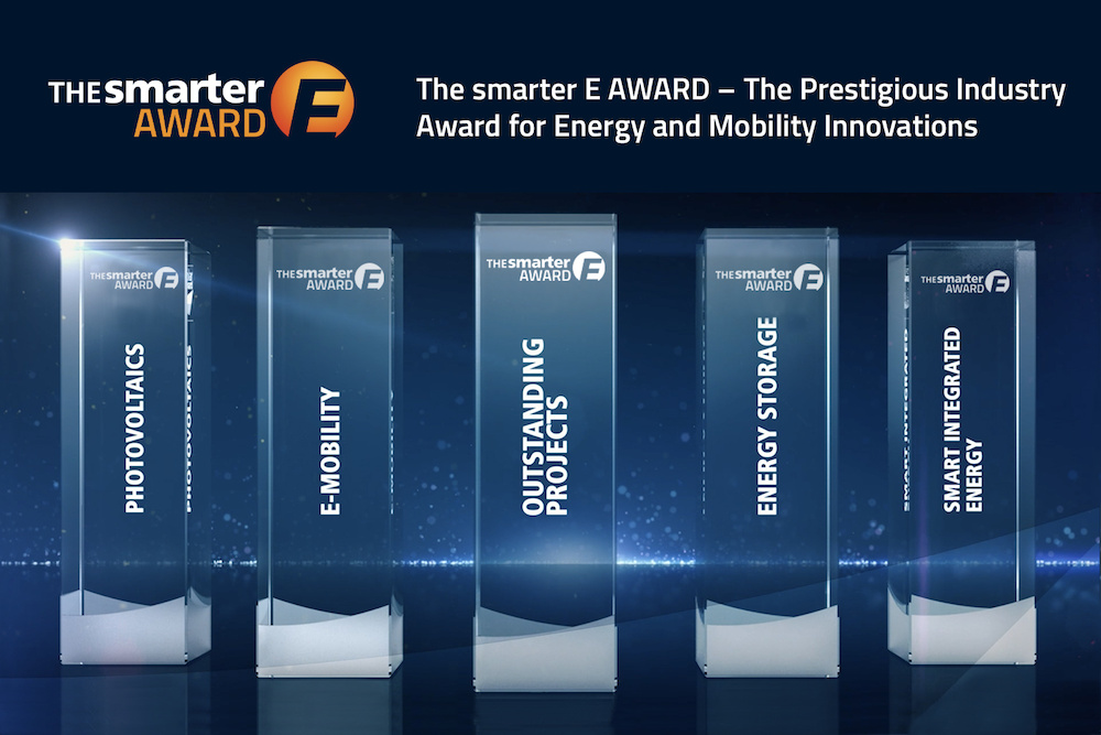 #TheSmarterE AWARD ⚡🏆 Companies will have the chance to submit their innovations or projects. For the first time in five categories Outstanding Projects, Photovoltaics, Energy Storage, E-Mobility and Smart Integrated Energy. 👉Apply now: bit.ly/3t6xioC