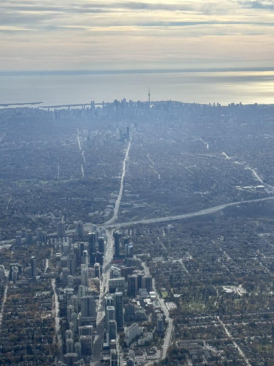 Looking down Yonge st on our approach to #pearson in Toronto a couple of weeks ago.  #urbantoronto