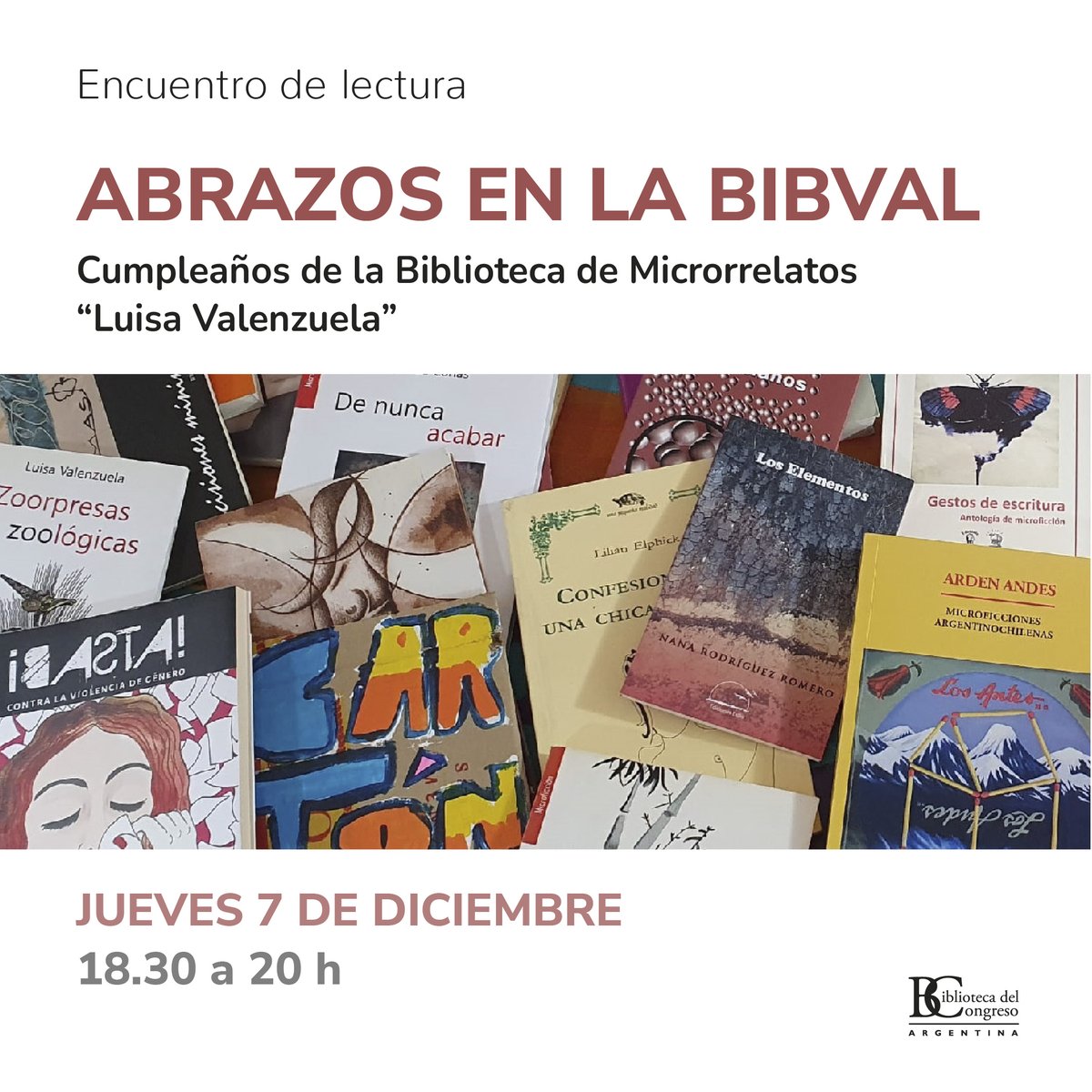 #MicrorrelatosBCN | 📚 Te invitamos a festejar que nuestra Biblioteca de Microrrelatos “Luisa Valenzuela” cumple un año más.

Junto a Luisa Valenzuela y <a href="/sandrabianchiyo/">Sandra Bianchi</a>, quienes haremos una gran “suelta de abrazos” en forma de minitextos.

📆 7/12, 18.30h
📍Alsina 1835, CABA.