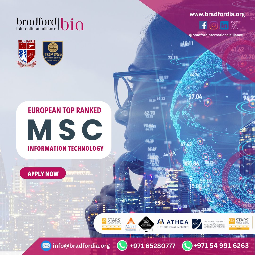 bradfordiaorg's tweet image. Learn about Computing Security and Computing and Information Technologies. Check out our Information Technology and Data Science programs at both the Master's and Bachelor's levels.
Apply Now
bradfordia.org
+971 549916263
#ComputingSecurity #InformationTechnologies